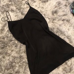 Urban Outfitters black satin slip dress